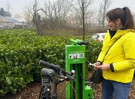 Een fietsherstelpunt van de provincie Een fietsherstelpunt van de provincie