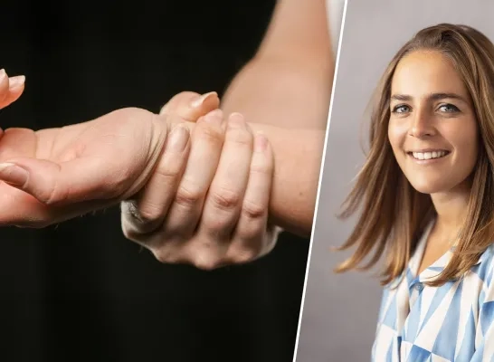 Gewrichtspijn aan pols en diëtiste Claudia Luysterborg Gewrichtspijn aan pols en diëtiste Claudia Luysterborg