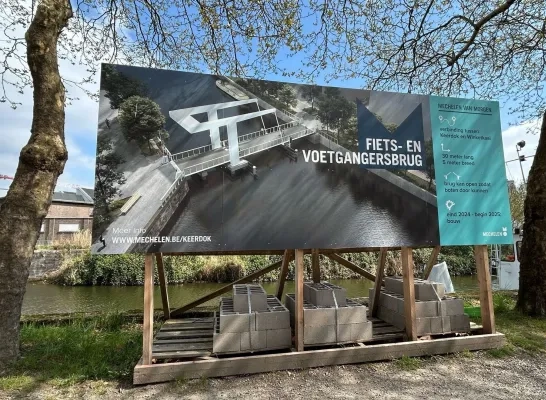 Ontwerp fiets- en voetgangersbrug Keerdok Mechelen