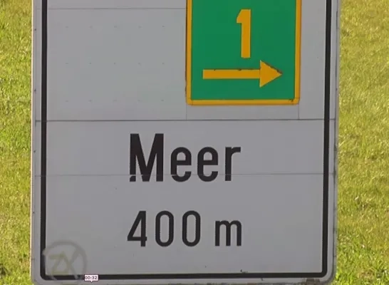 E19 bord afrit Meer E19 bord afrit Meer