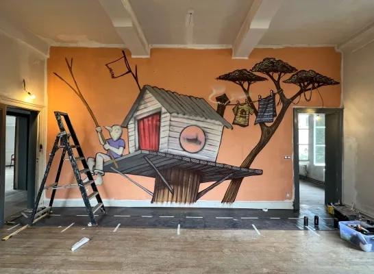 Gijs Vanhee muurschildering HOME Mechelen Het Paradijs