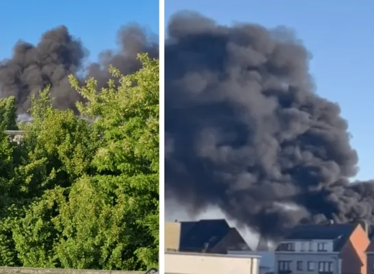 Zware brand in loods in Mechelen