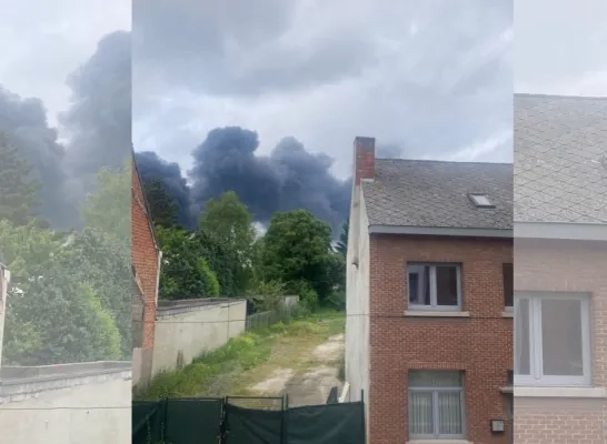 Beelden van de brand gemaakt door een buurtbewoner