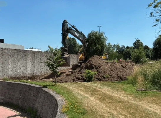 graafwerken gestart voor geluidsschermen