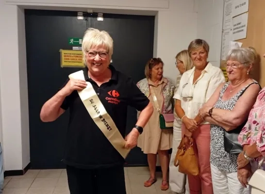 Mia Geens werkt 50 jaar bij Carrefour Market Herentals