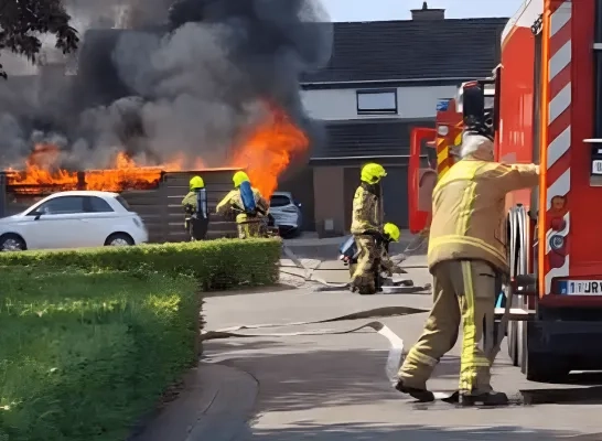 Brand van tuinhuis in Meerhout
