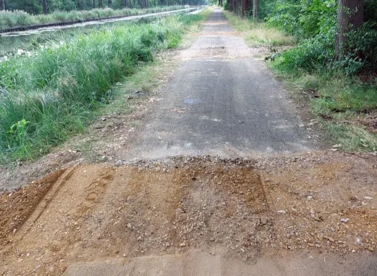 Jaagpad langs kanaal Balen opgevuld