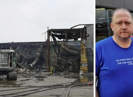 Brand in Oevels bedrijf