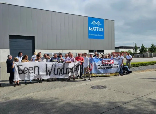Protest tegen windmolen in Heist-op-den-Berg