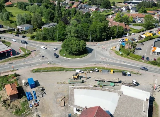 werken Fabiolarotonde Agenschap Wegen en Verkeer