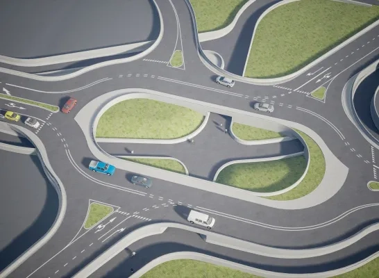 Fabiolarotonde ovonde Agentschap Wegen en Verkeer render