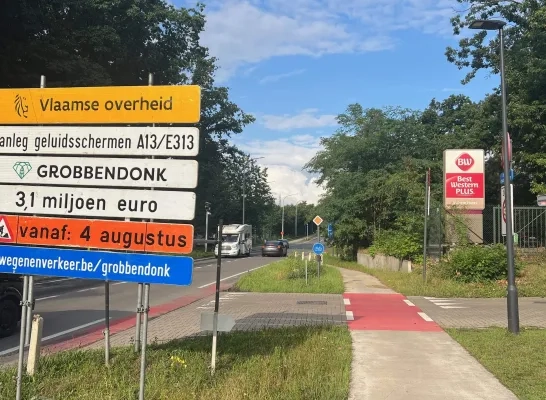 oprit E313 Grobbendonk geluidsschermen