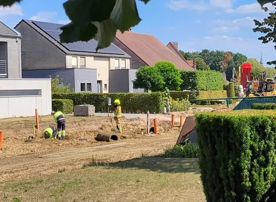 De rioleringswerken in Morkhoven