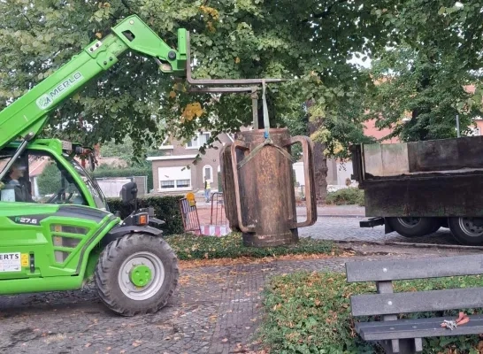 Potten worden weggehaald