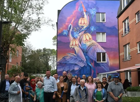 Mural voor 30ste verjaardag Mouterijstraat