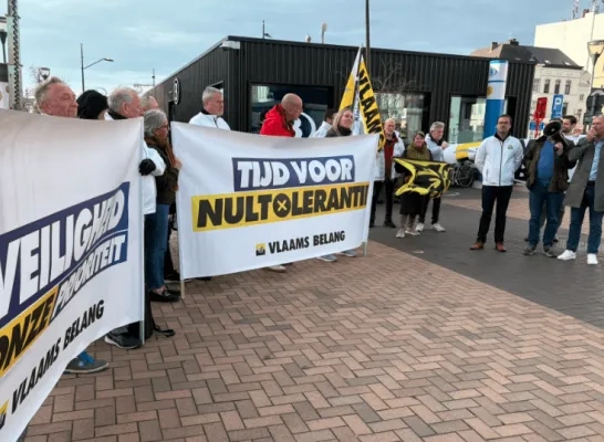 actie Vlaams Belang station Mechelen.