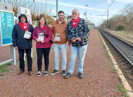 PVDA Balen voert actie voor beter perron