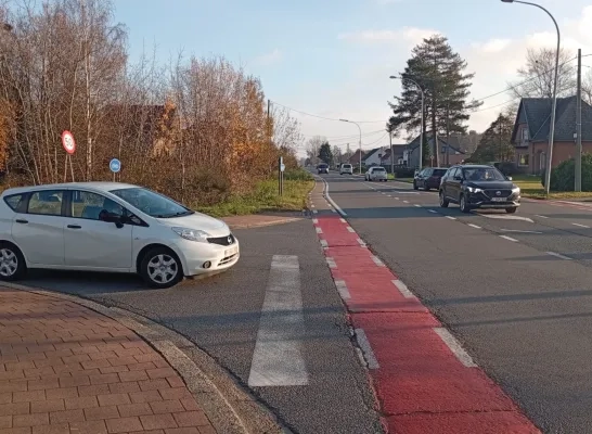 zwart kruispunt N10 Mechelbaan Booischot