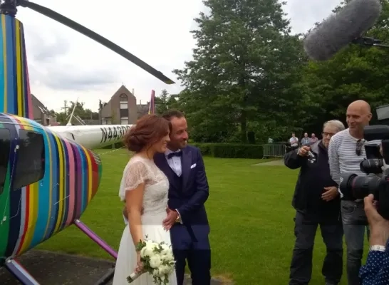 Wouter en Belle tijdens hun trouw in 2016