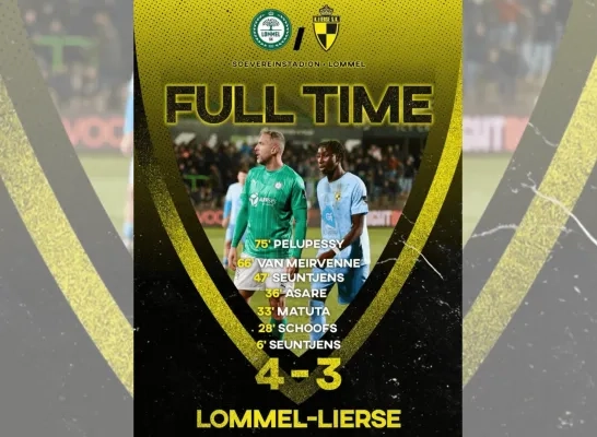Lierse verliest met 4-3 in en tegen Lommel