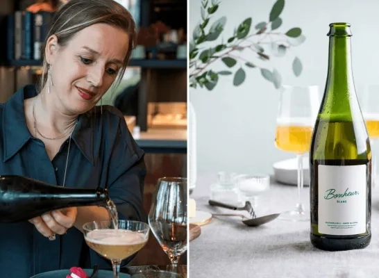 Klaartje Mertens just. Bonheur alcoholvrije wijn Arendonk