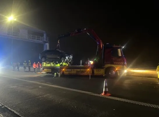 Auto over de kop op E313 in Herenthout