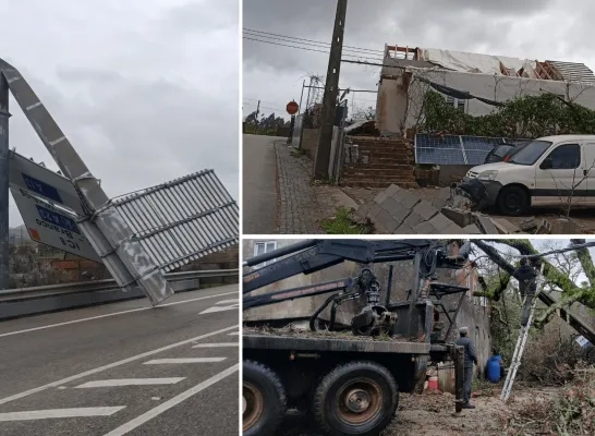 schade stormweer Portugal storm Kristin Leonardo