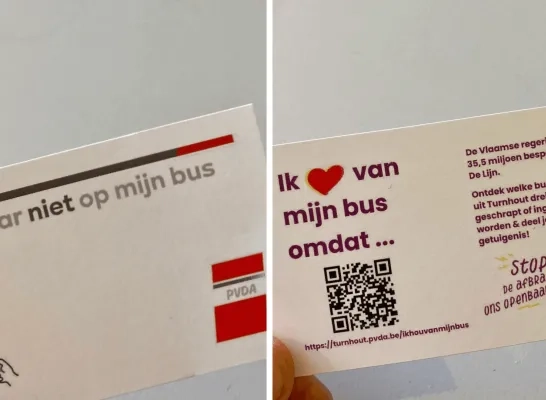 PVDA Turnhout voert actie tegen besparingsplannen van Vlaamse Regering op De Lijn