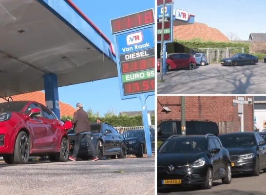 Lange files aan tankstation in Baarle-Hertog