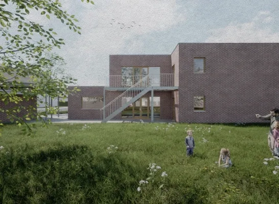 renders nieuwe gebouw scouts Sint-Carolus Mol
