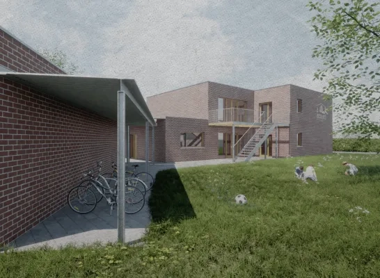 renders nieuwe gebouw scouts Sint-Carolus Mol