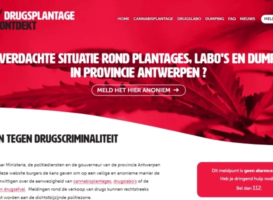 website drugsplantage ontdekt