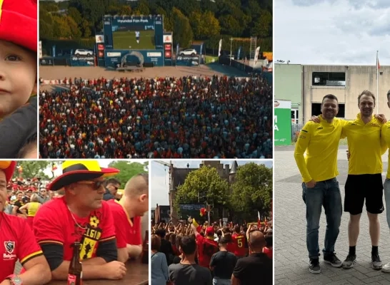 WK voetbal op groot scherm 