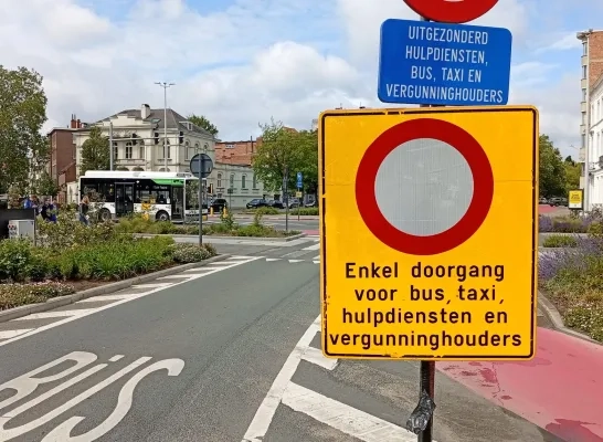 Eénrichtingsverkeer op De Vesten in Mechelen