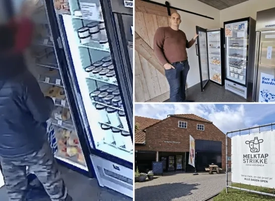 Dieven stelen producten in De Melktap