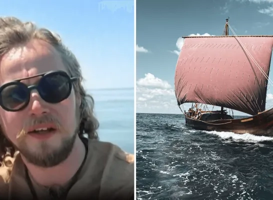 Turnhoutenaar op Vikingschip 