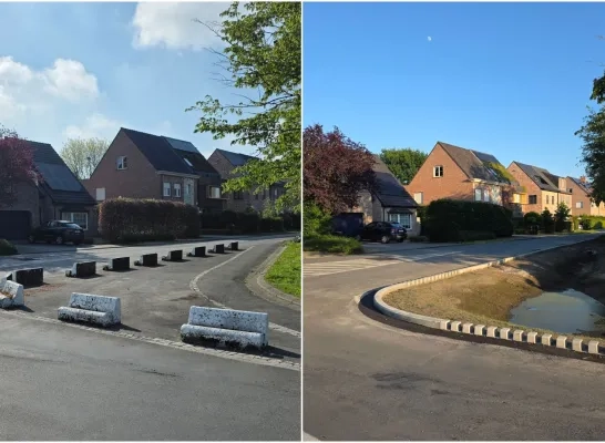 Ontharding kruispunt Daalstraat Alpenroosstraat
