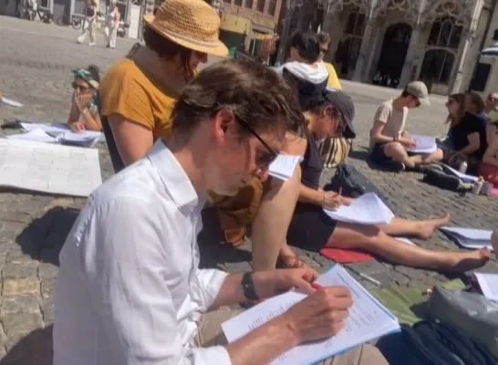 leerkrachten verbeteren protestactie
