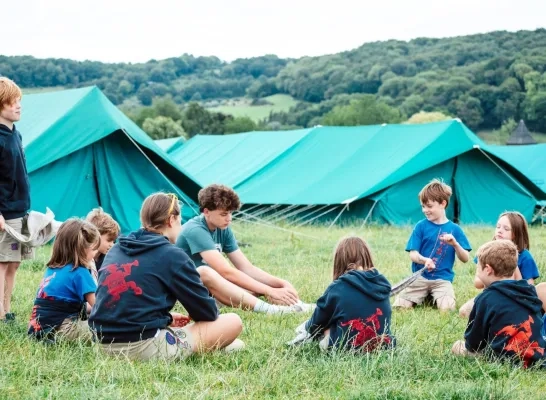 Een chirogroep op kamp