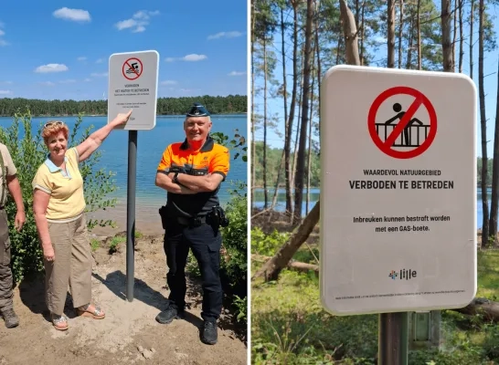 Verkeersborden zwemverbod Warandeplas