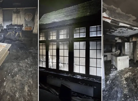 Schade na brand in Itegem