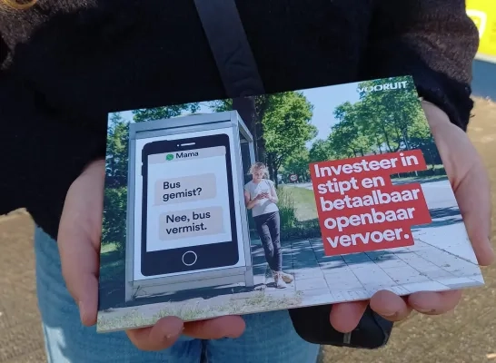 Een delegatie van Vooruit voerde actie tegen afgeschafte bushaltes