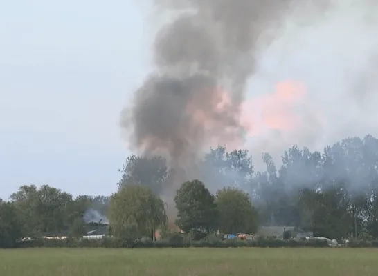 Het was een hevige brand in de stal van VZW Kemp