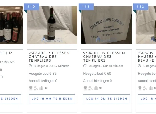 veiling flessen drank van hool 060824 veiling flessen drank van hool 060824
