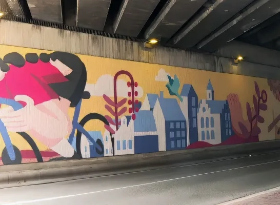 Kunstwerk in tunnel Nekkerspoel Kunstwerk in tunnel Nekkerspoel