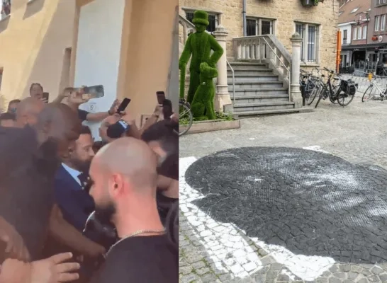 Romelu Lukaku mural Bornem centrum aankomst Napels Napoli spits Romelu Lukaku mural Bornem centrum aankomst Napels Napoli spits