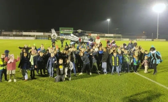 Sinterklaas met helikopter bij KFC Nijlen