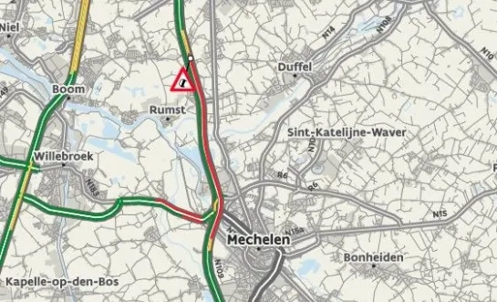 File E19 ongeval Waarloos Mechelen Antwerpen