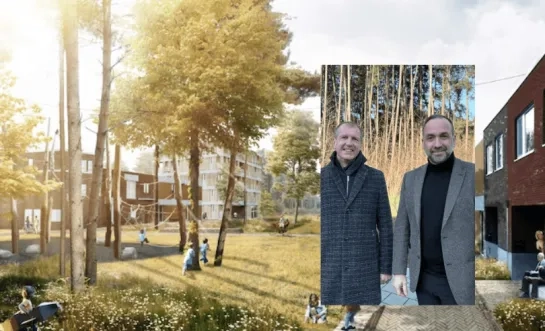 Ontwerpbeeld Poederkot uit verleden, burgemeester en schepen