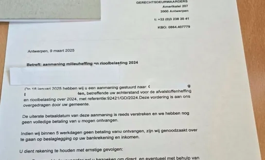 valse brieven rioolbelasting Olen